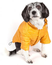 Load image into Gallery viewer, Pet Life Adjustable Yellow Sporty Avalanche Dog Coat with Pop Out Zippered Hood
