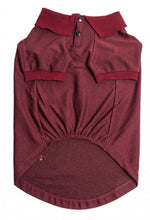 Load image into Gallery viewer, Pet Life Active Relax Stretch Fur Flexed Burgundy Polo Dog T-Shirt