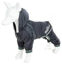 Load image into Gallery viewer, Pet Life Dog Helios Namastail Charcoal Black Full Bodied Performance Breathable Yoga Dog Hooded Tracksuit