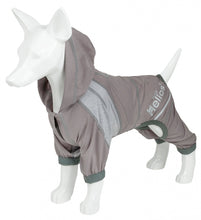 Load image into Gallery viewer, Pet Life Dog Helios Namastail Grey Full Bodied Performance Breathable Yoga Dog Hooded Tracksuit