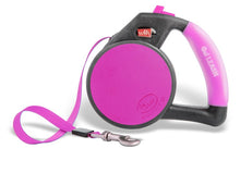 Load image into Gallery viewer, Wigzi Gel Handle Reflective Tape Pink Retractable Dog Leash