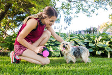 Load image into Gallery viewer, Wigzi Gel Handle Reflective Tape Pink Retractable Dog Leash