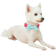 Load image into Gallery viewer, Blueberry Pet Heart Flocking Adjustable Dog Collar, Lust Red with Detachable Velvety Bowtie