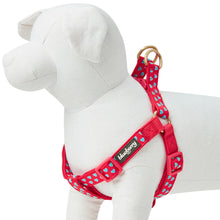 Load image into Gallery viewer, Blueberry Pet Step-in Adjustable Dog Harness, Lust Red with Velvety Heart Flocking