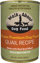 Load image into Gallery viewer, Walk About Grain Free Quail Recipe Canned Dog Food
