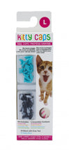 Load image into Gallery viewer, Kitty Caps Nail Caps Black With Gray Tips and Baby Blue 40 Count