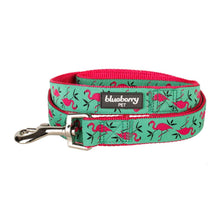 Load image into Gallery viewer, Blueberry Pet Durable Pink Flamingo Light Emerald Dog Leash