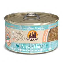 Load image into Gallery viewer, Weruva Classic Cat Stews! Stew's Clues with Turkey Chicken & Salmon in Gravy Canned Cat Food