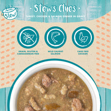 Load image into Gallery viewer, Weruva Classic Cat Stews! Stew's Clues with Turkey Chicken & Salmon in Gravy Canned Cat Food