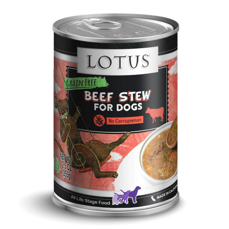 Lotus Wholesome Grain Free Beef and Asparagus Stew Canned Dog Food