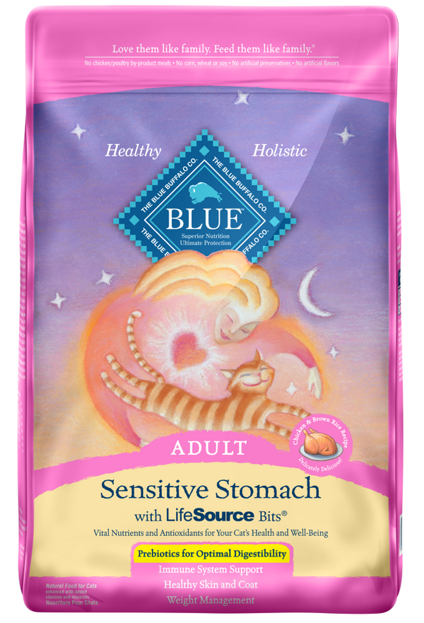 Blue Buffalo Sensitive Stomach Natural Chicken & Brown Rice Dry Cat Food