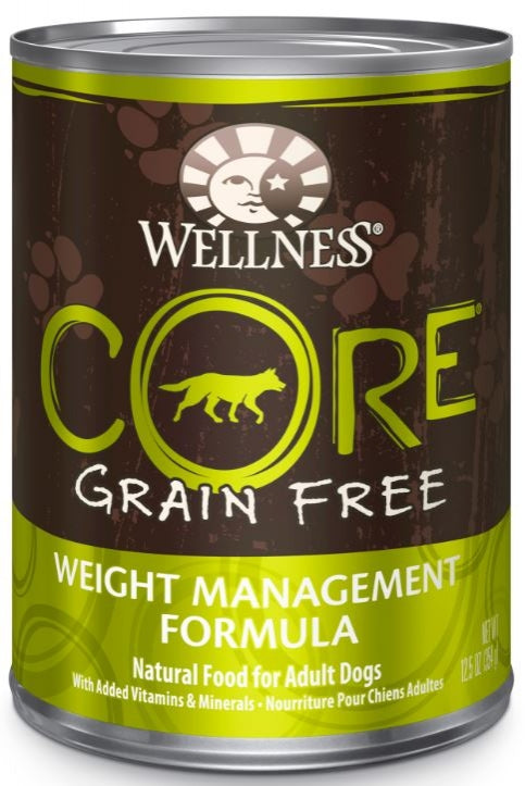 Wellness CORE Grain Free Natural Weight Management Chicken Pork Liver, Whitefish and Turkey Recipe Wet Canned Dog Food