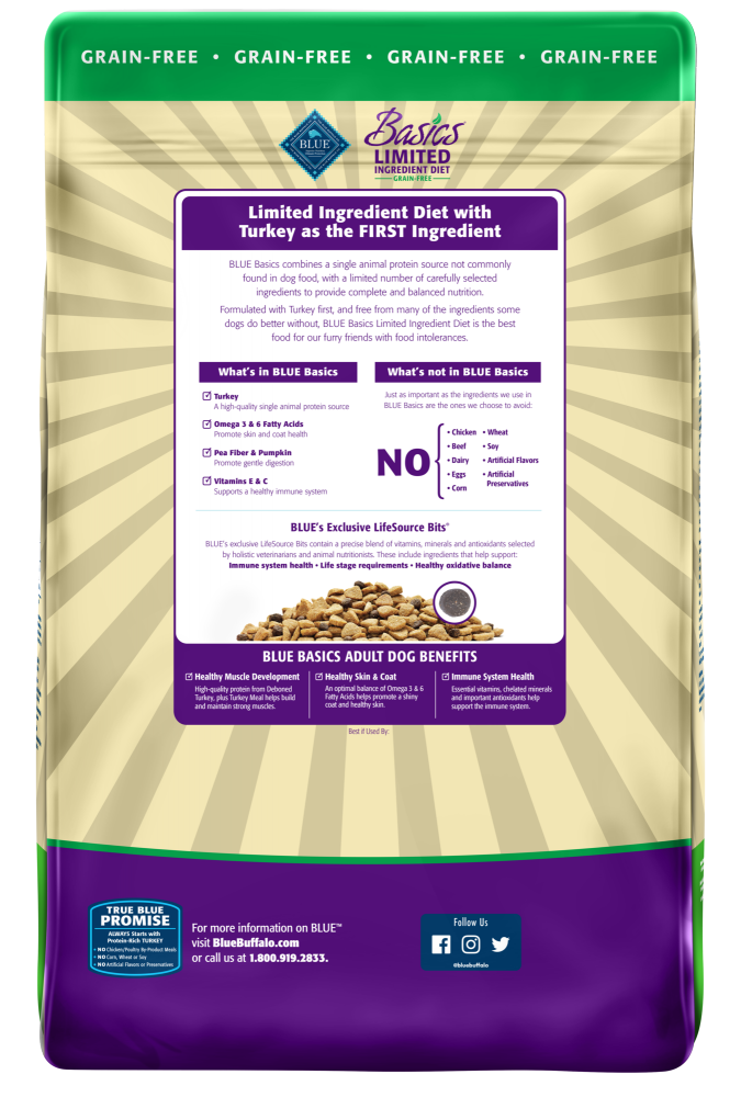 Blue Buffalo Basics Grain Free Adult Turkey and Potato Dry Dog Food