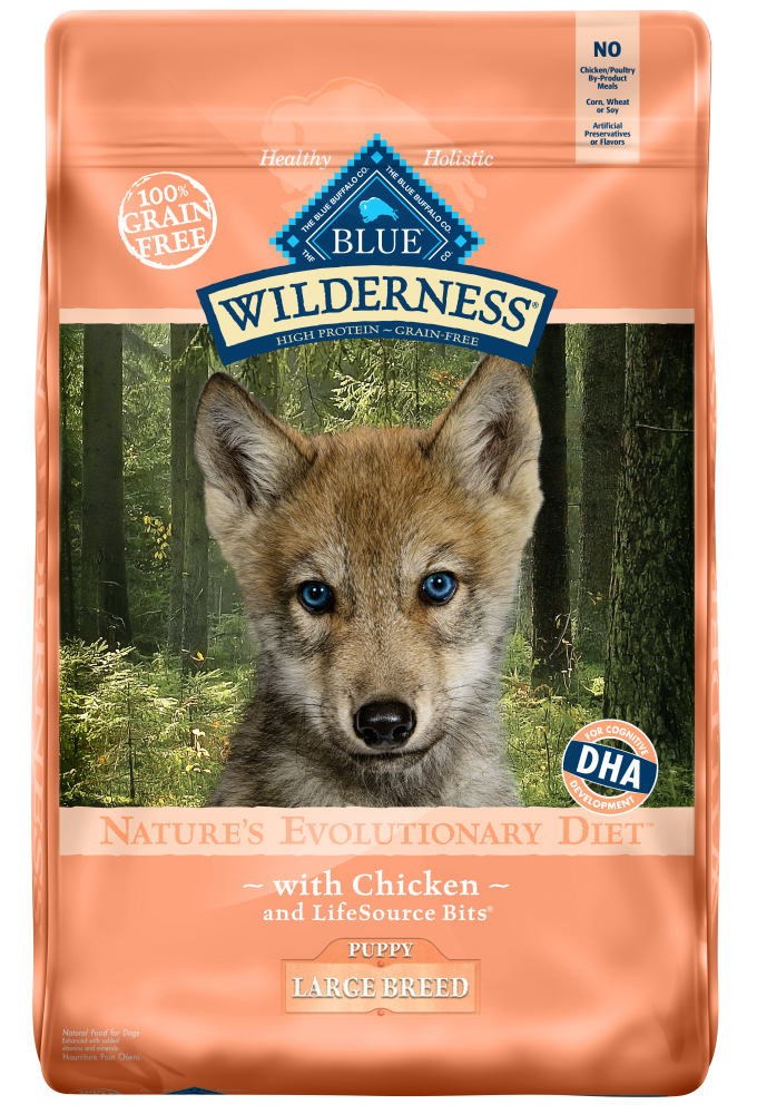 Blue Buffalo Wilderness Grain Free Chicken High Protein Recipe Large Breed Puppy Dry Dog Food