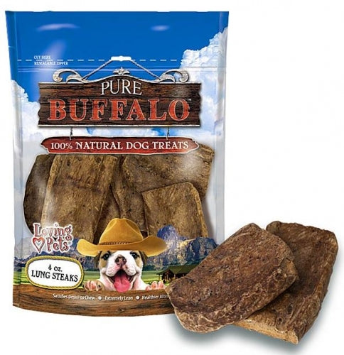 Pure Buffalo Lung Steaks Dog Treats
