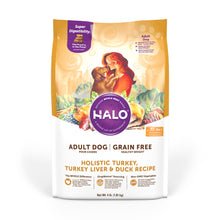 Load image into Gallery viewer, Halo Adult Healthy Weight Grain Free Holistic Turkey, Turkey Liver &amp; Duck Recipe Dry Dog Food
