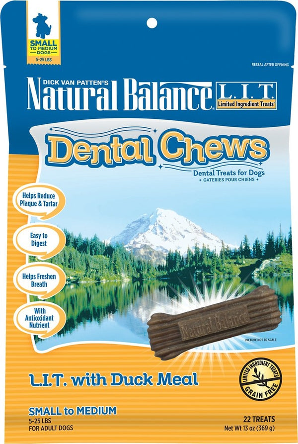 Natural Balance LIT with Grain Free  Duck Meal Dental Dog Chew