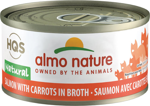 Almo Nature HQS Natural Cat Grain Free Salmon with Carrot In Broth Canned Cat Food