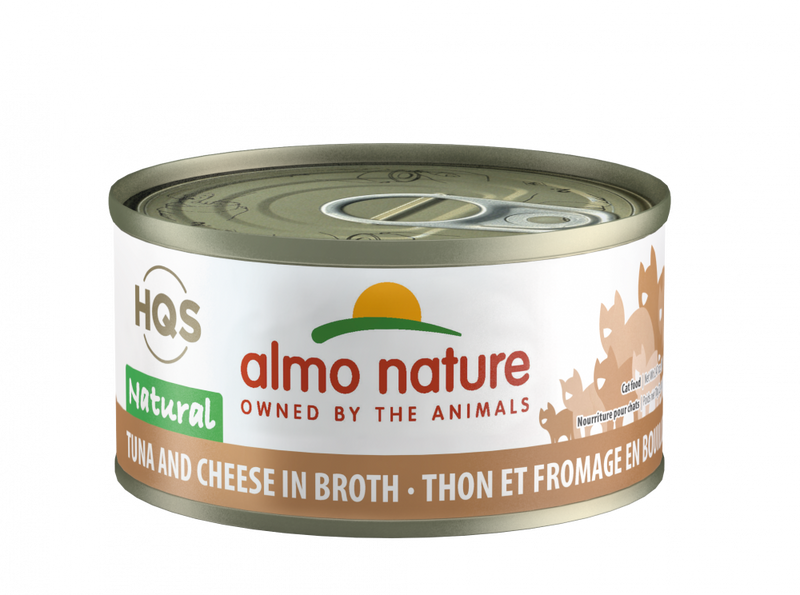Almo Nature HQS Natural Cat Grain Free Tuna with Cheese In Broth Canned Cat Food