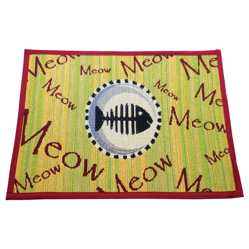 Arlee Pet Products Meow Meow Tapestry Bowl Mat