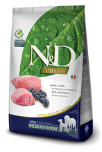 Load image into Gallery viewer, Farmina Prime N&amp;D Natural &amp; Delicious Grain Free Medium Adult Lamb &amp; Blueberry Dry Dog Food
