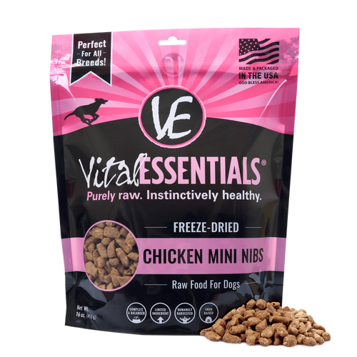 Vital Essentials Freeze Dried Grain Free Chicken Mini Nibs Entree for Dogs Food