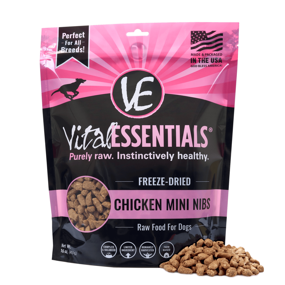 Vital Essentials Freeze Dried Grain Free Chicken Mini Nibs Entree for Dogs Food