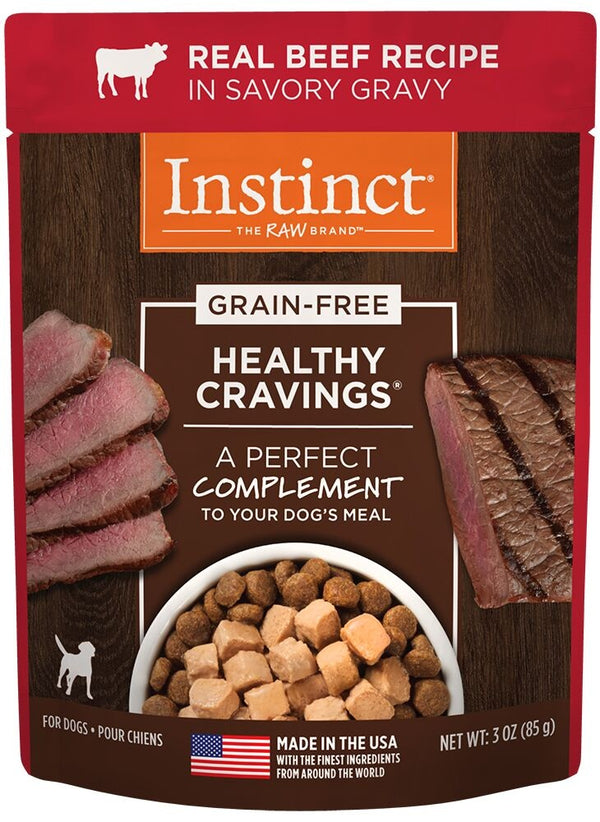 Instinct Healthy Cravings Grain-Free Tender Beef Recipe Meal Topper Pouches for Dogs