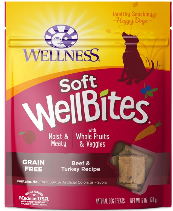 Wellness Natural Grain Free Wellbites Soft Beef and Turkey Recipe Dog Treats