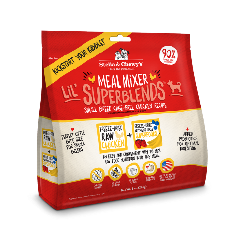 Stella & Chewy's Meal Mixer Lil' SuperBlends Small Breed Grain Free Chicken Recipe Freeze Dried Raw Dog Food Topper