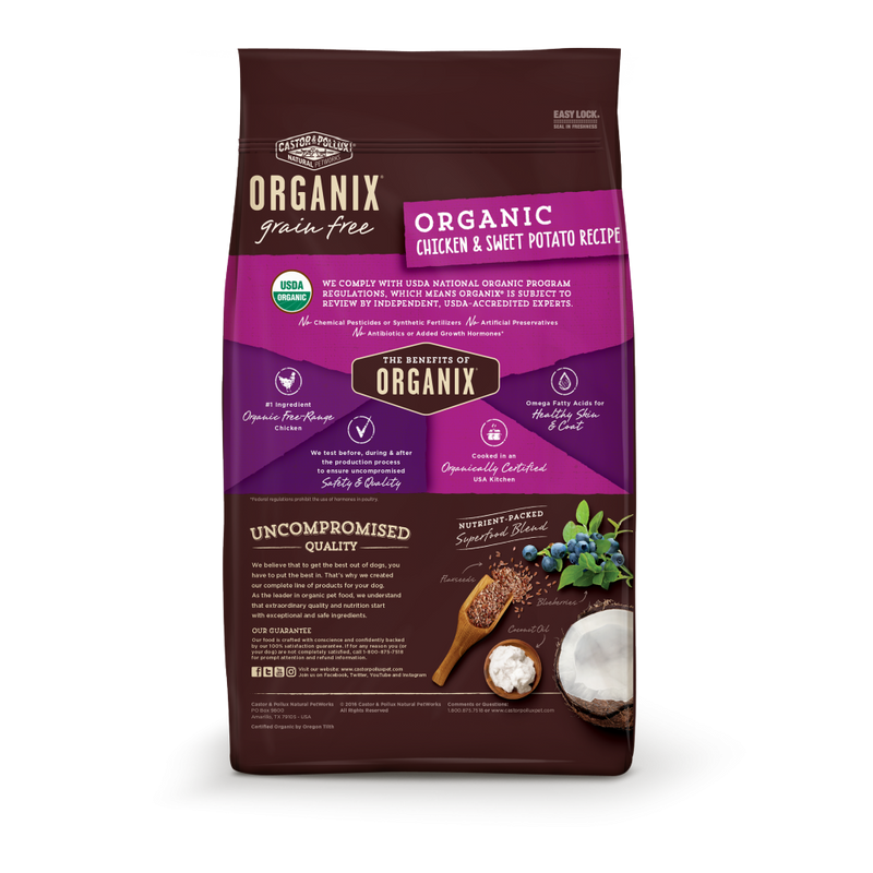 Castor and Pollux Organix Grain Free Organic Chicken and Sweet Potato Dry Dog Food