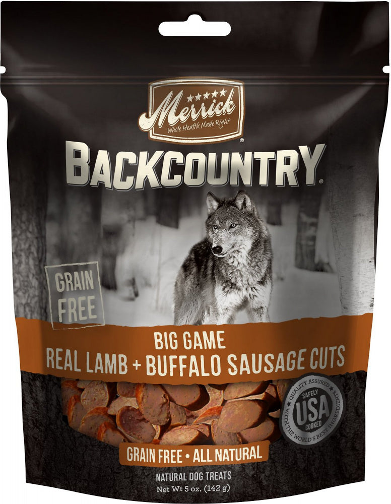 Merrick Backcountry Big Game Grain Free Real Lamb & Buffalo Sausage Cuts Dog Treats