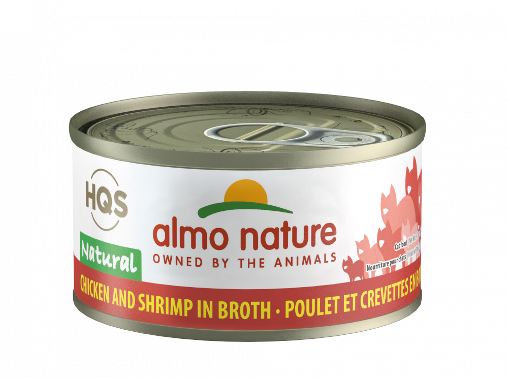 Almo Nature HQS Natural Cat Grain Free Chicken and Shrimp Canned Cat Food
