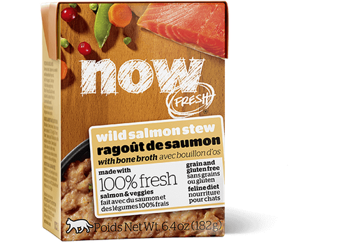 Petcurean Now! Fresh Grain Free Wild Salmon Stew with Bone Broth Wet Cat Food