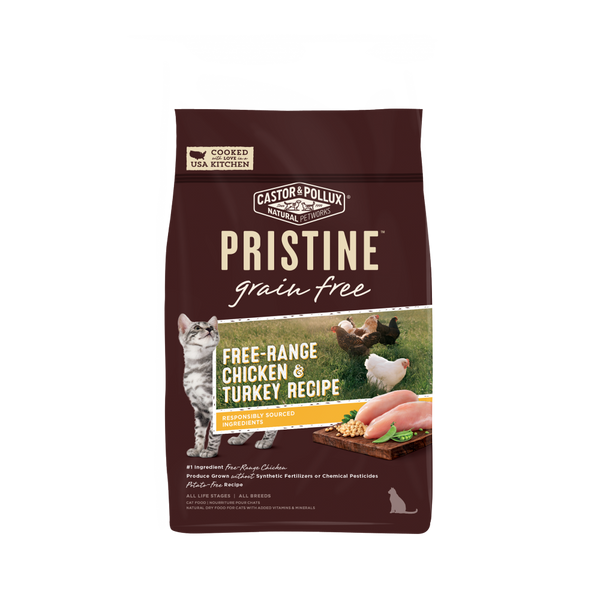 Castor and Pollux Pristine Grain-Free Free-Range Chicken and Turkey Recipe Dry Cat Food