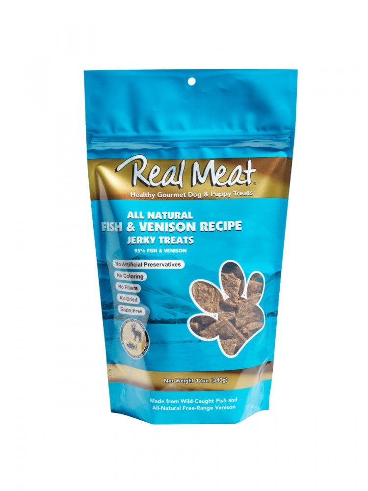 The Real Meat Company Grain Free All Natural Fish & Venison Jerky Dog Treats