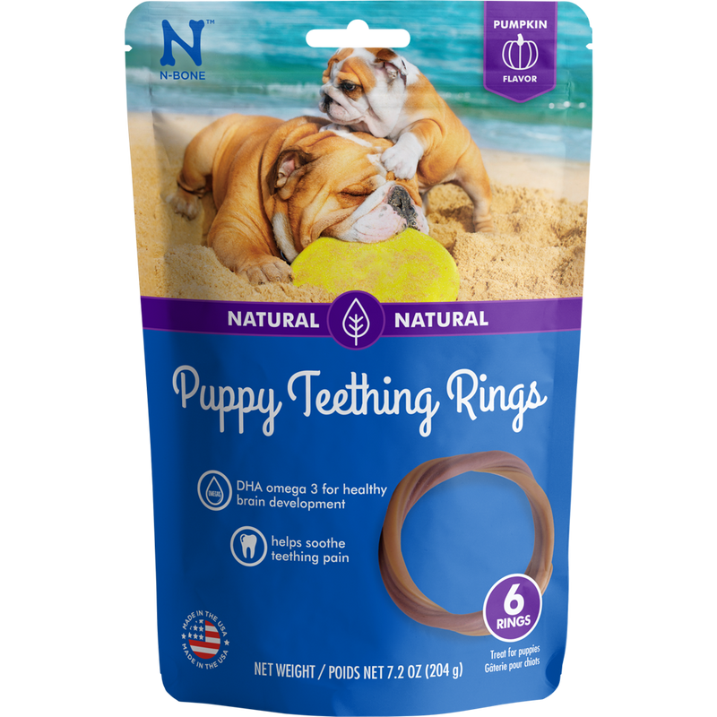 N-Bone Puppy Teething Rings Pumpkin Flavor Dog Treats