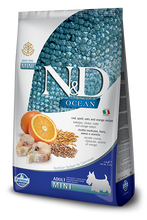 Load image into Gallery viewer, Farmina Ocean N&amp;D Natural &amp; Delicious Ancestral Grain Mini Adult Cod, Spelt, Oats &amp; Orange Dry Dog Food
