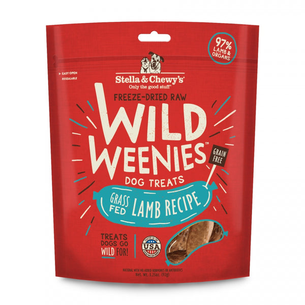 Stella & Chewy's Wild Weenies Grain Free Lamb Recipe Freeze Dried Raw Dog Treats