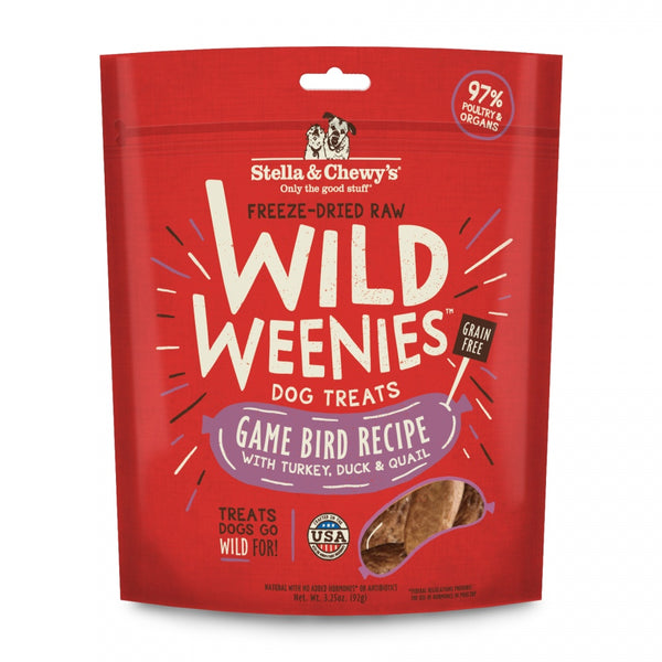 Stella & Chewy's Wild Weenies Grain Free Red Game Bird Recipe Freeze Dried Raw Dog Treats