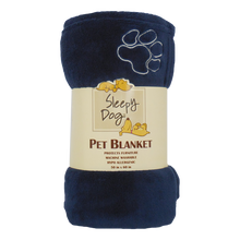 Load image into Gallery viewer, Arlee Pet Products Sleepy Dog Blue Fleece Throw Blanket
