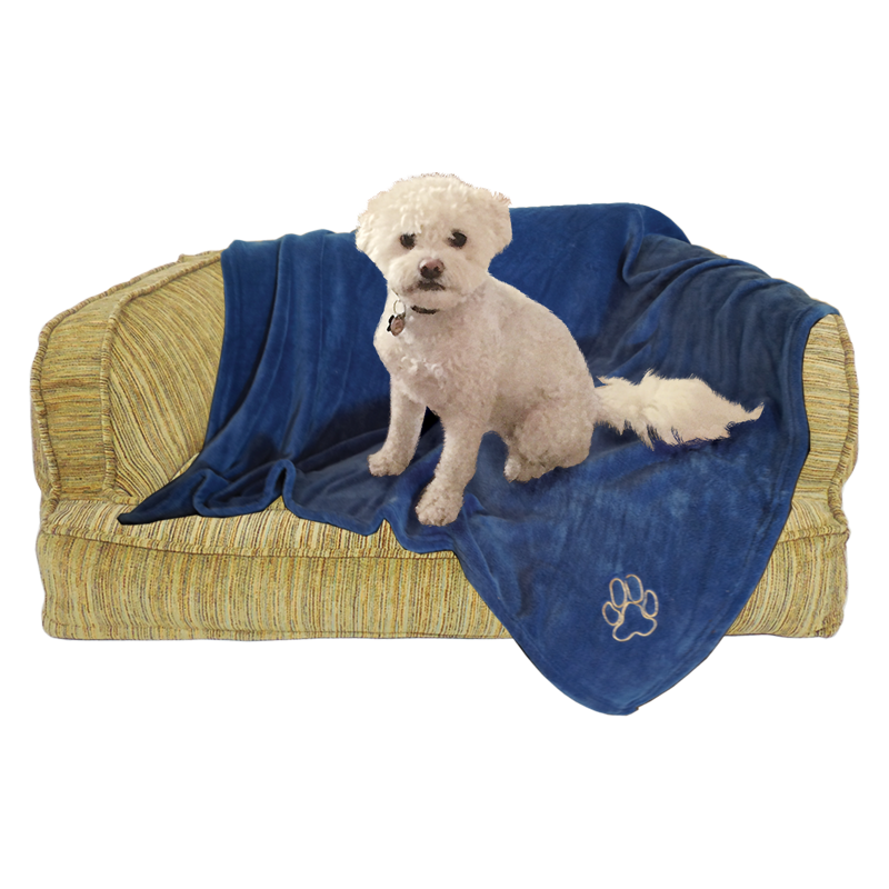 Arlee Pet Products Sleepy Dog Blue Fleece Throw Blanket