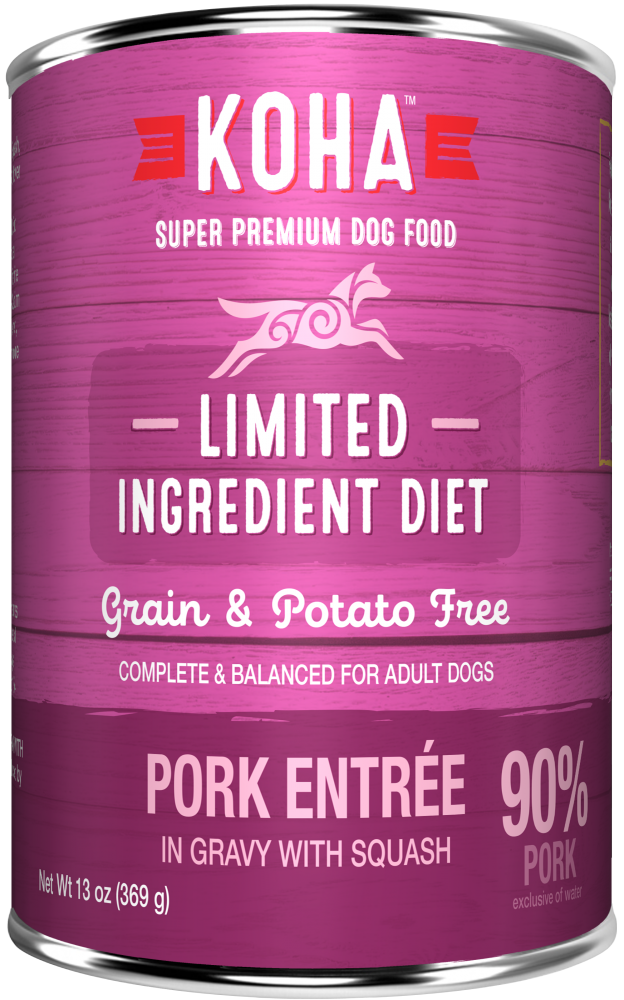 KOHA Grain & Potato Free Limited Ingredient Diet Pork Entree in Gravy with Squash Canned Dog Food