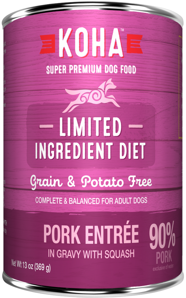KOHA Grain & Potato Free Limited Ingredient Diet Pork Entree in Gravy with Squash Canned Dog Food