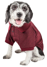 Load image into Gallery viewer, Pet Life Active Relax Stretch Fur Flexed Burgundy Polo Dog T-Shirt
