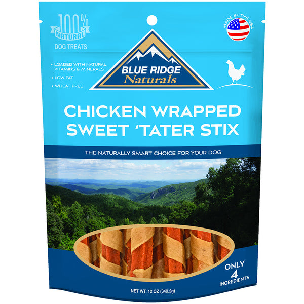 Blue Ridge Naturals Chicken Wrapped Sweet 'Tater Stix Dog Treats
