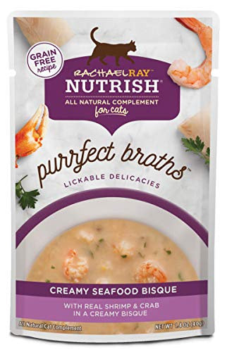 Rachael Ray Nutrish Purrfect Broths Creamy Seafood Bisque Recipe Wet Cat Food Topper