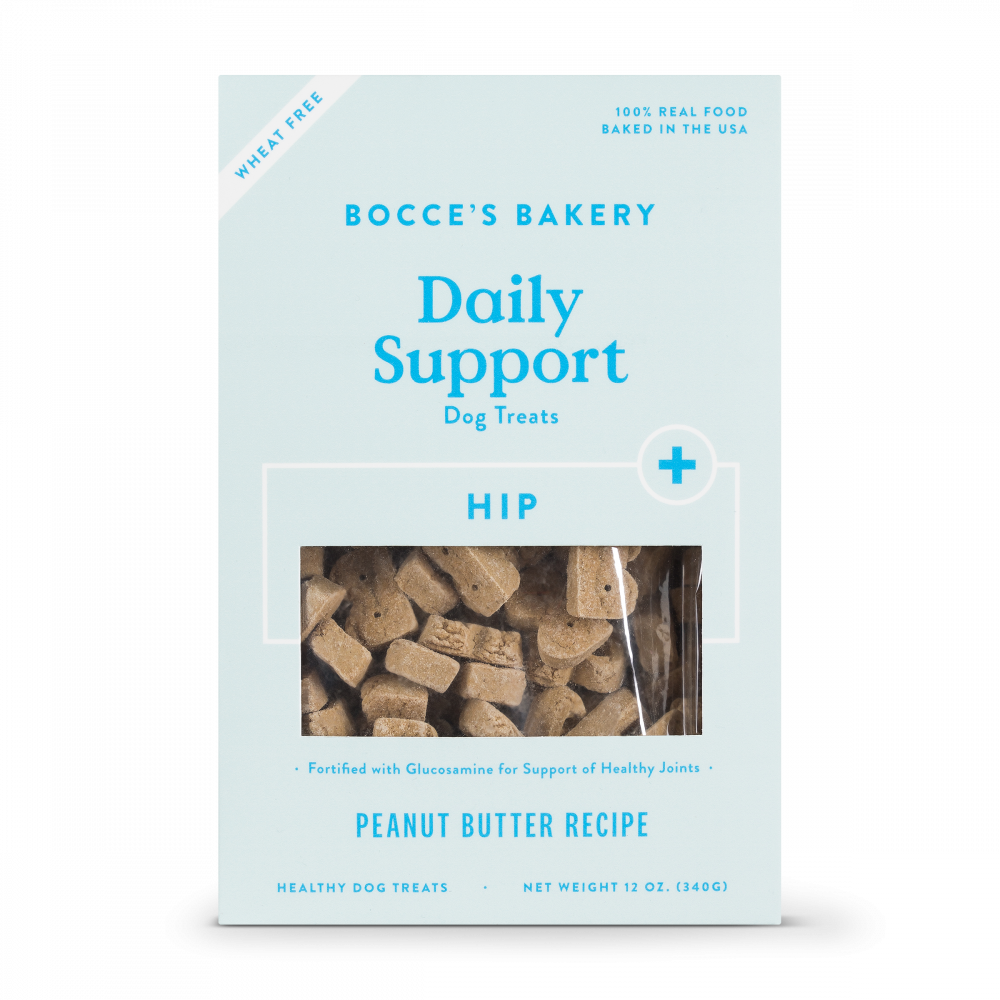 Bocce's Bakery Daily Support Peanut Butter Recipe Functional Hip & Joints Biscuit Dog Treats