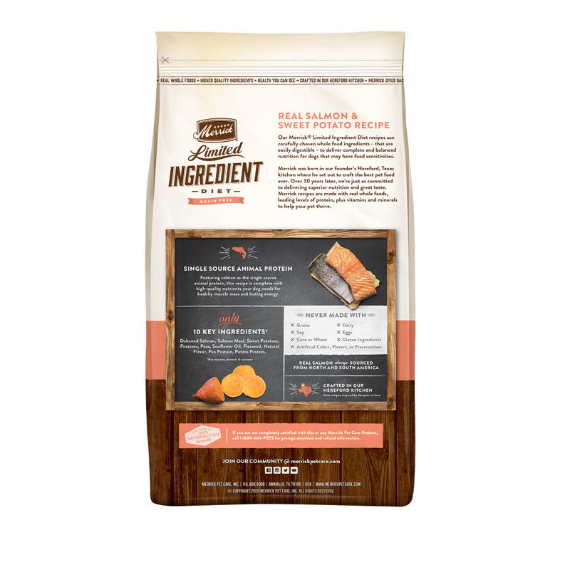 Merrick Limited Ingredient Diet Grain Free Real Salmon & Sweet Potato Recipe Dry Dog Food