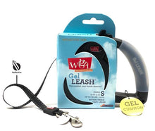 Load image into Gallery viewer, Wigzi Gel Handle Reflective Tape Black Retractable Dog Leash
